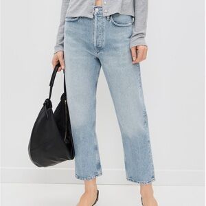 Agolde 90 Crop Mid Rise Loose Straight Jeans